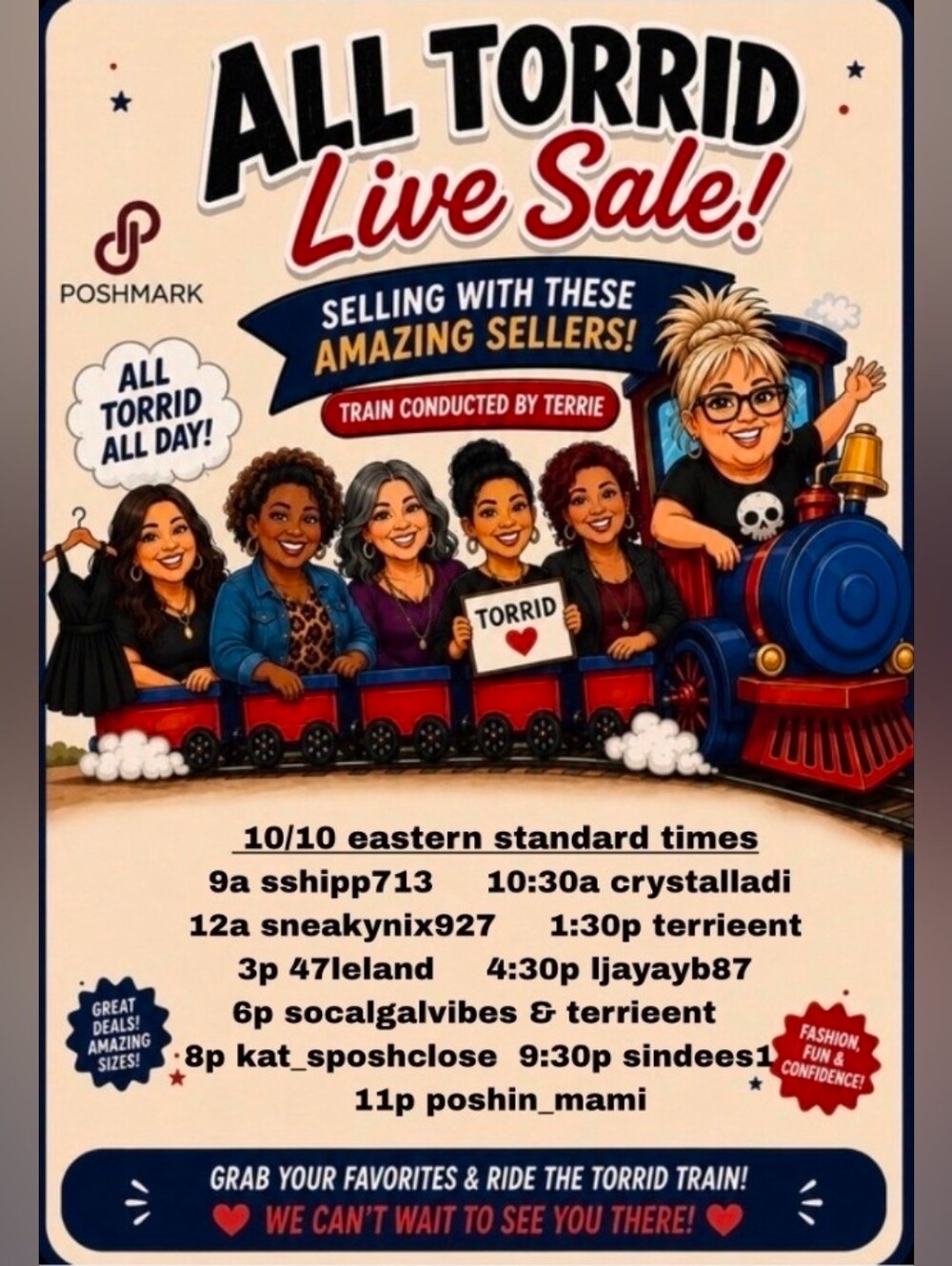 All Torrid Train 10/10 @ 10:30am EST/7:30am PST
